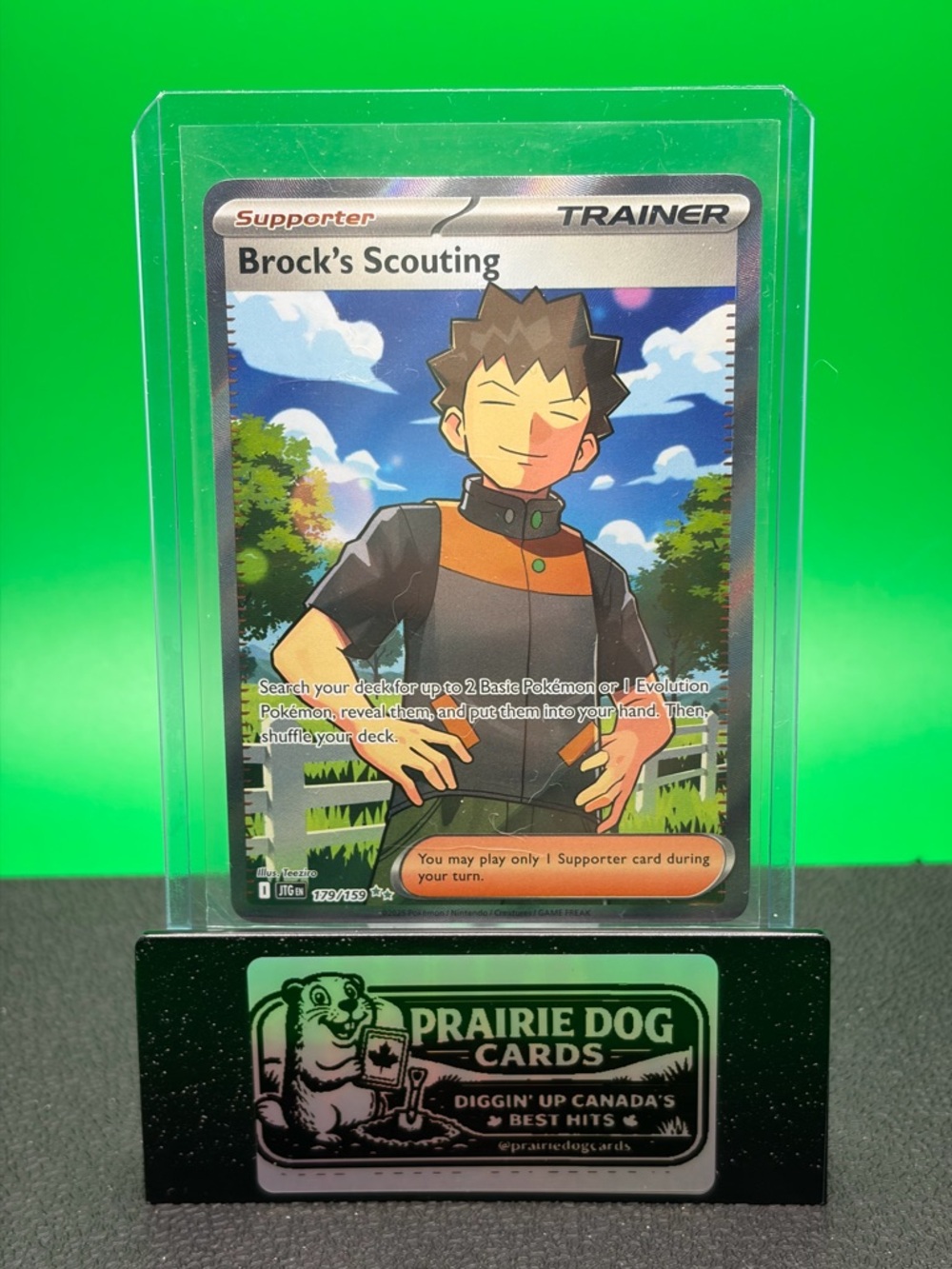 Brock's Scouting Full Art Holo Pokémon Trainer